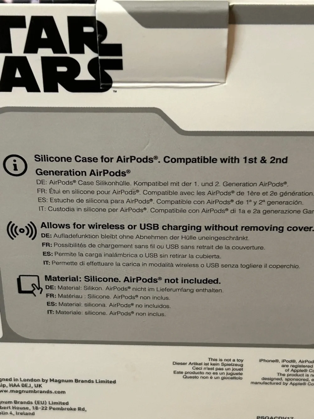 Disney Star Wars Darth Vader Airpods Silicone Case For Generation 1 & 2 NEW